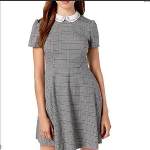 Dress with Houndstooth, Rhinestones, & Collar